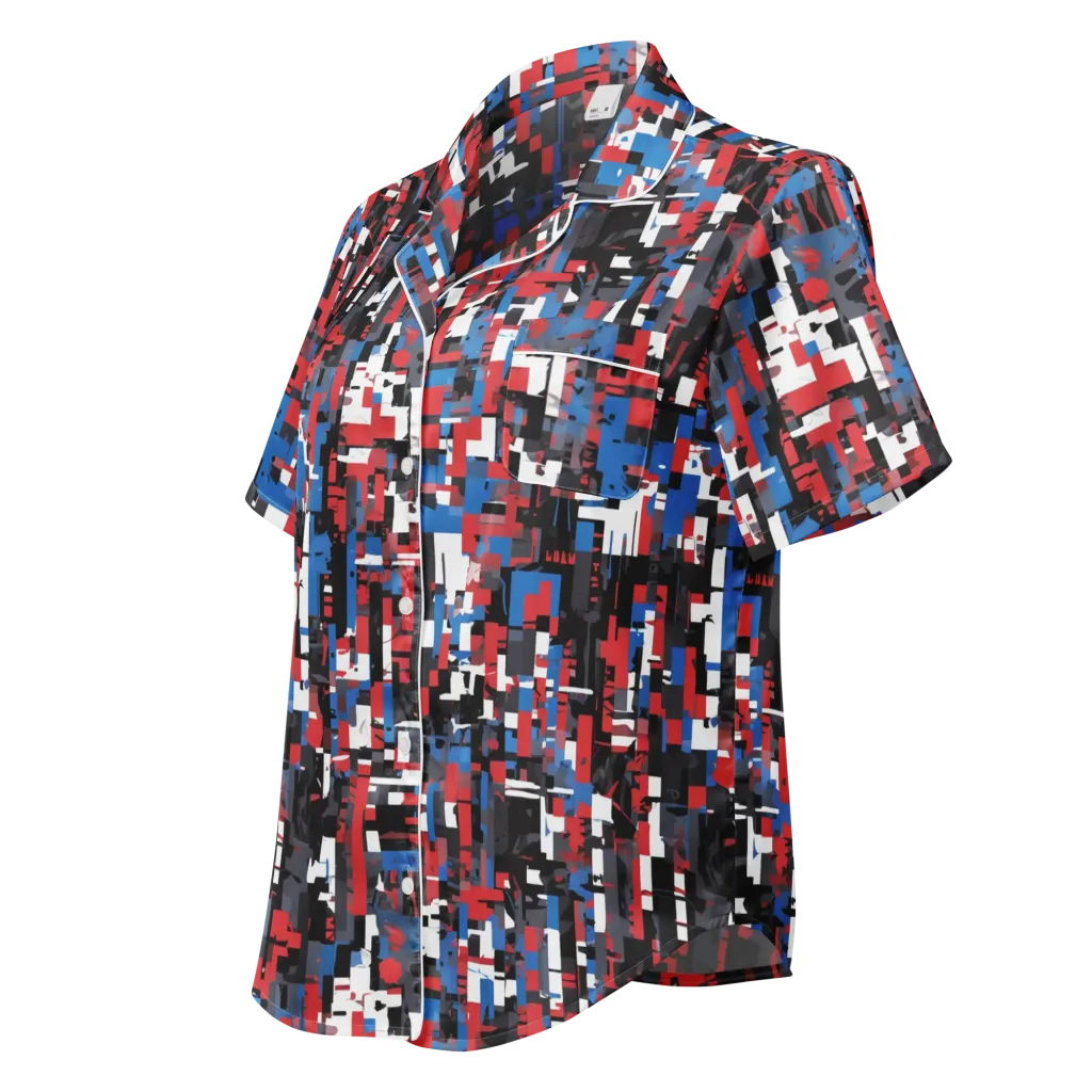 Chromatic Scramble on Women's Short Sleeve Pajama Top — Left Front