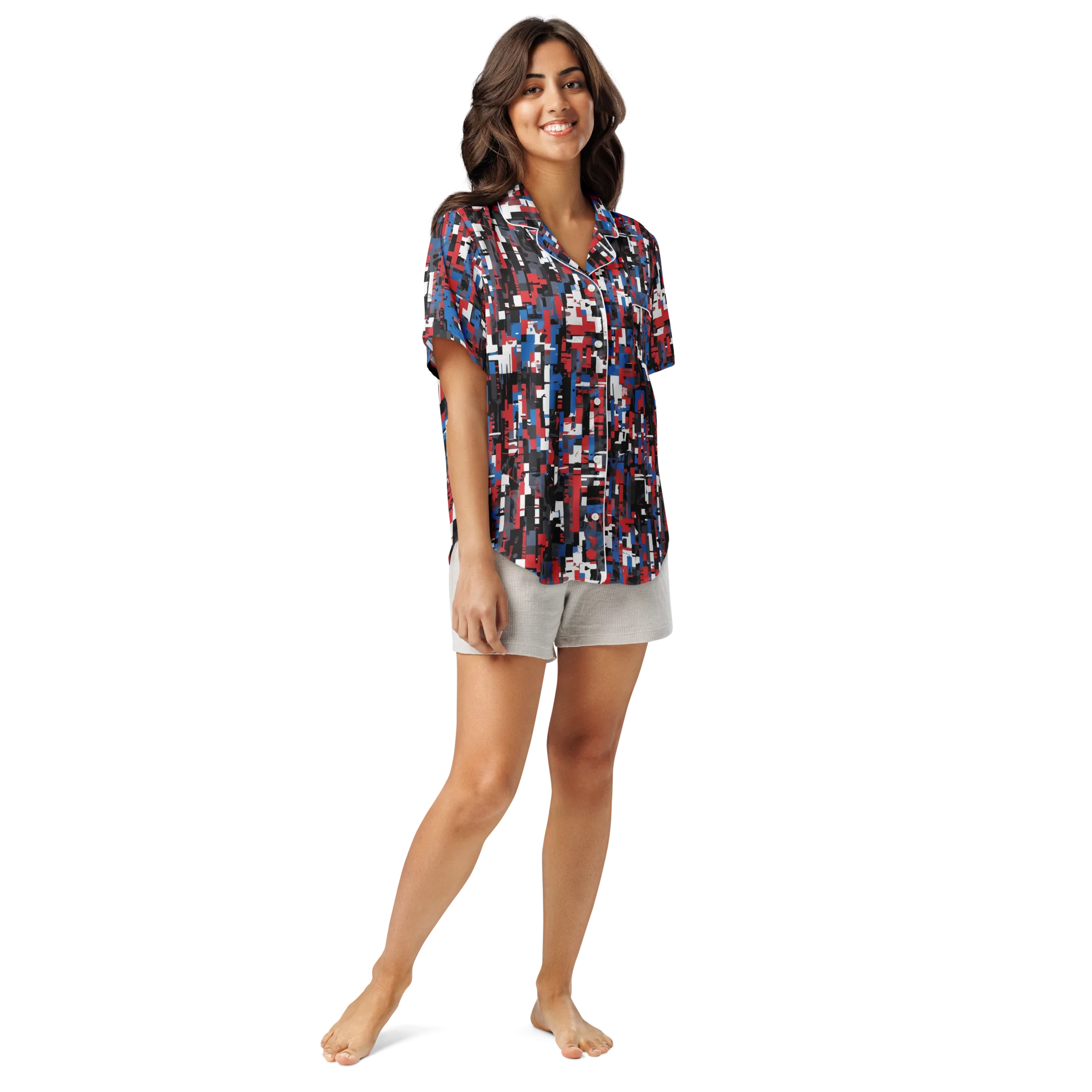 Chromatic Scramble on Women's Short Sleeve Pajama Top — Front
