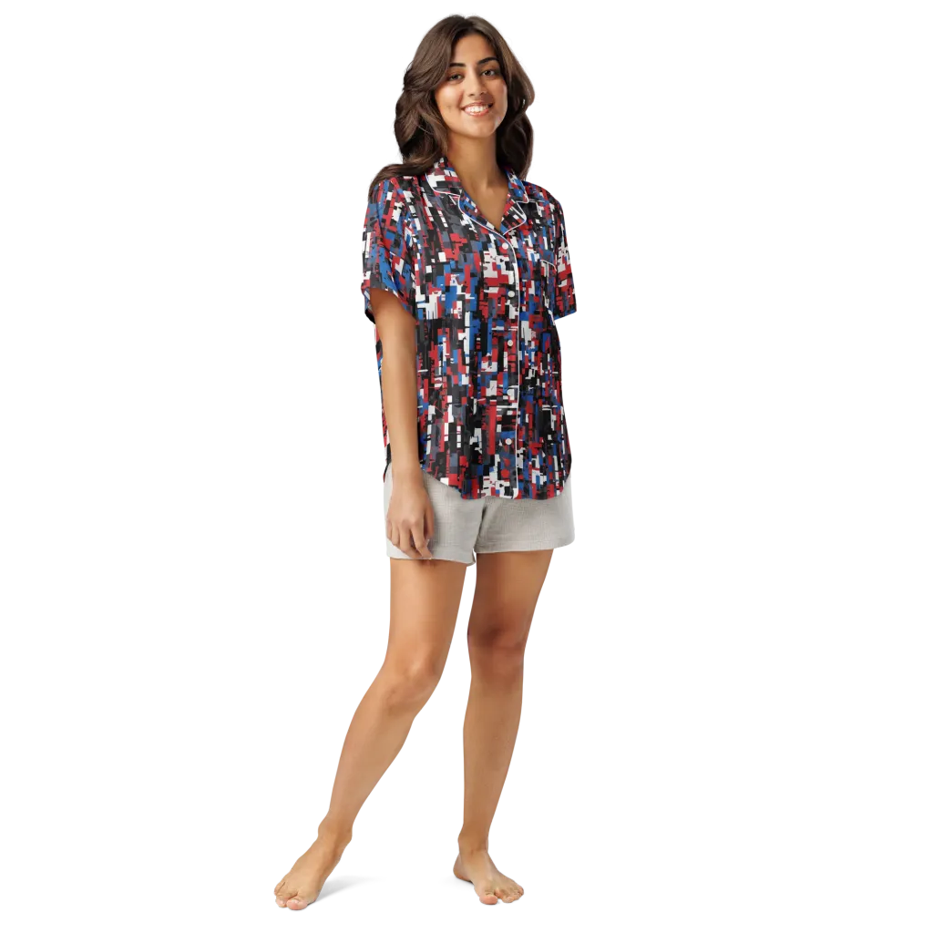 Chromatic Scramble on Women's Short Sleeve Pajama Top — Front