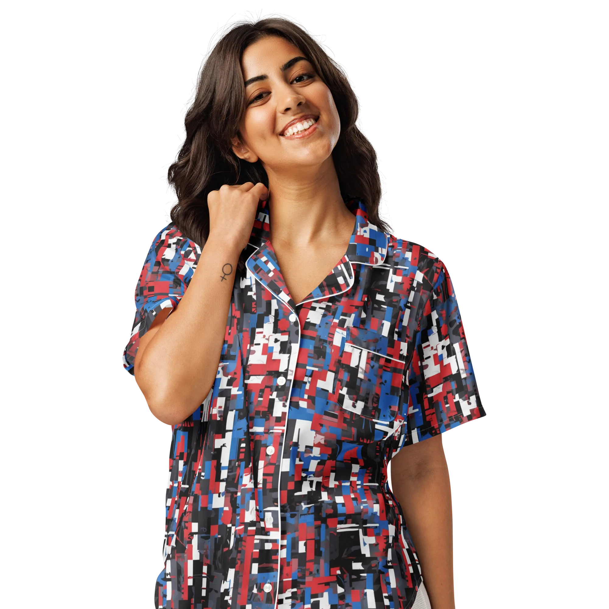 Chromatic Scramble on Women's Short Sleeve Pajama Top — Front