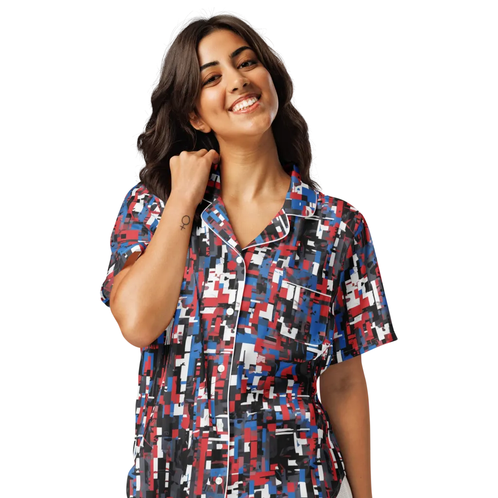 Chromatic Scramble on Women's Short Sleeve Pajama Top — Front