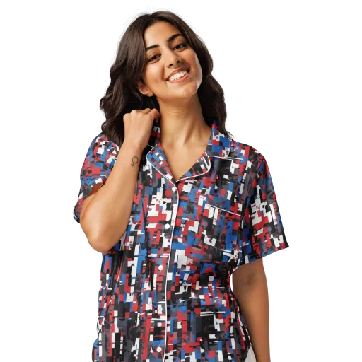 Chromatic Scramble on a Women's Short Sleeve Pajama Top