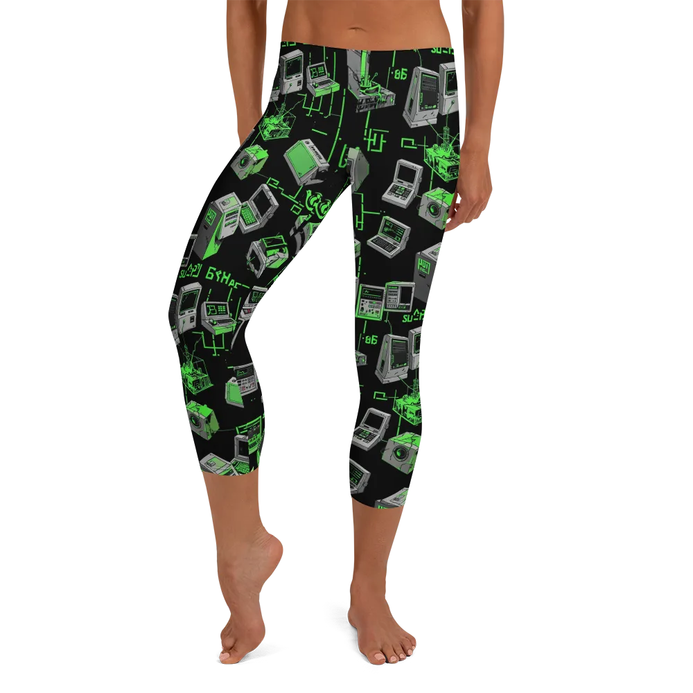 Acid Archive on Capri Leggings — Front
