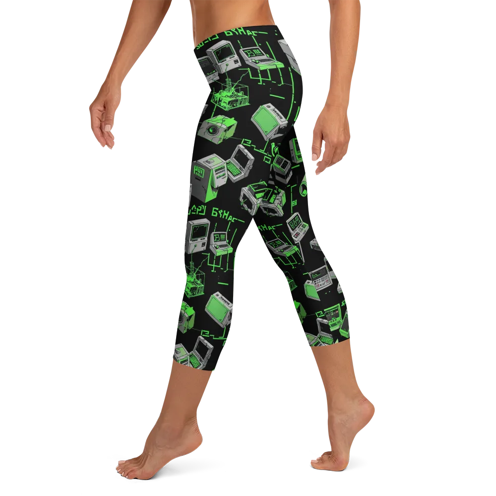 Acid Archive on Capri Leggings — Left