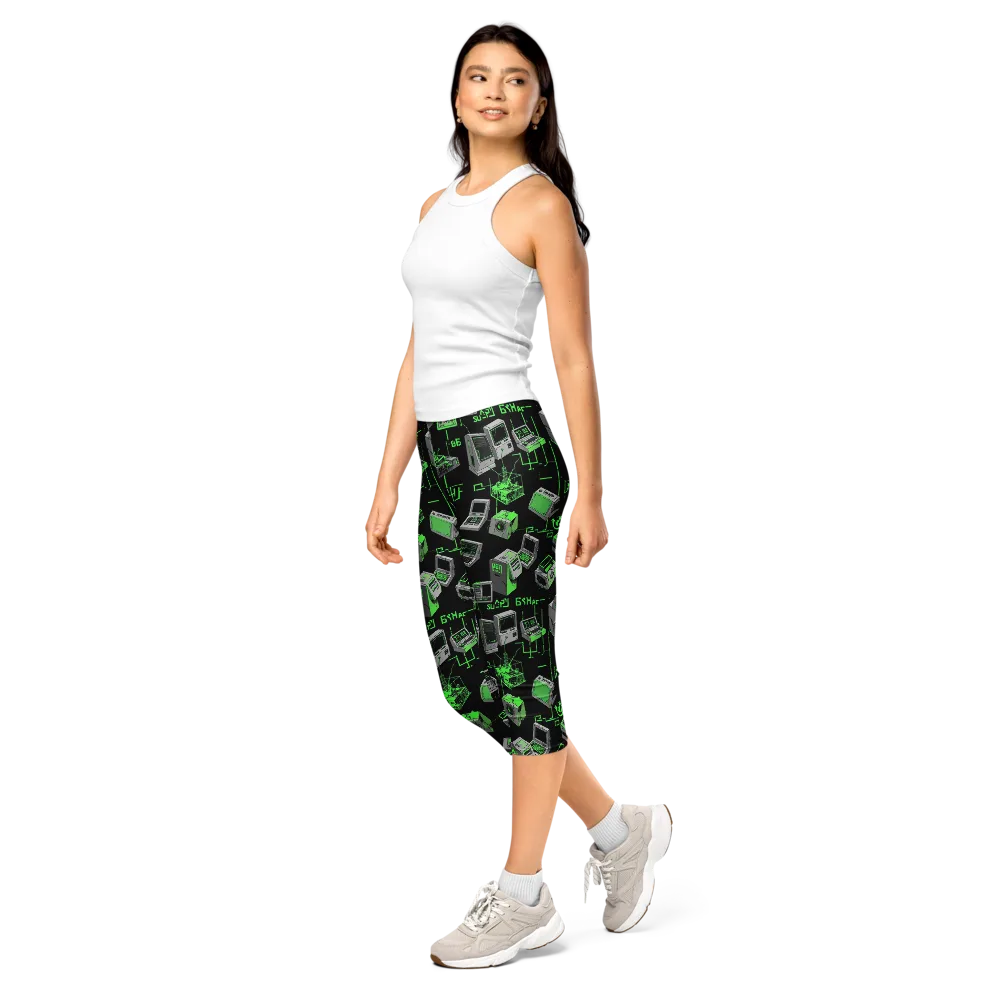 Acid Archive on Capri Leggings — Left Front