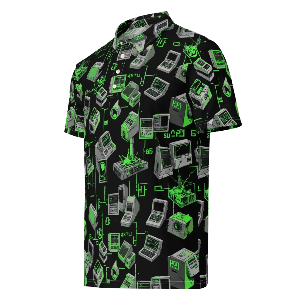 Acid Archive on Men's Slim Fit Polo Shirt — Left Front