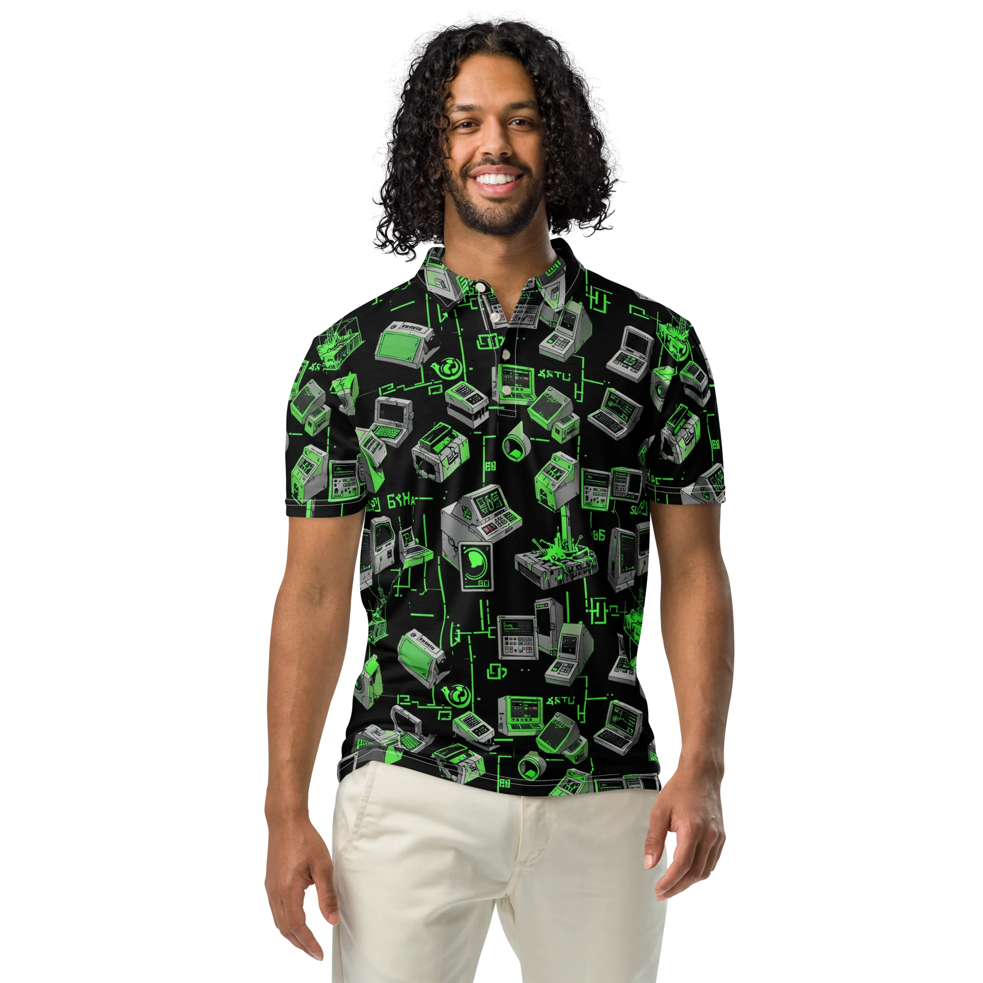 Acid Archive on Men's Slim Fit Polo Shirt — Front
