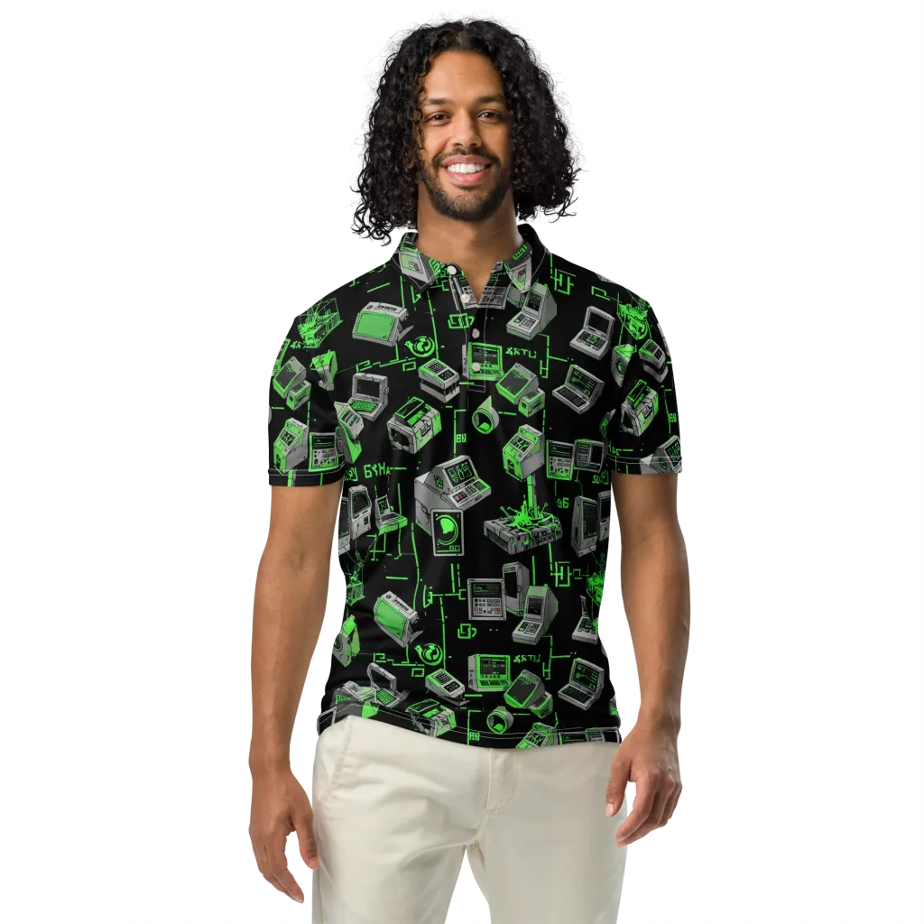 Acid Archive on Men's Slim Fit Polo Shirt — Front