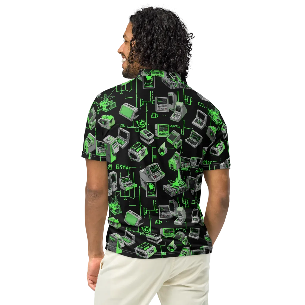 Acid Archive on Men's Slim Fit Polo Shirt — Back