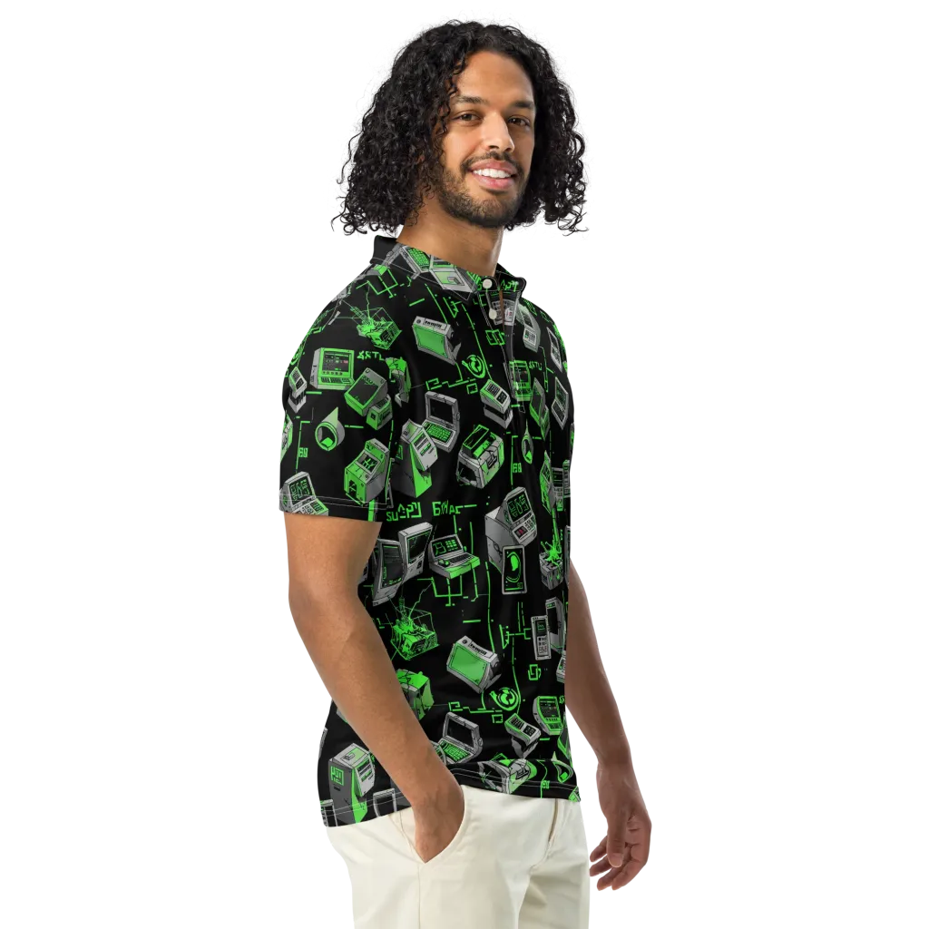 Acid Archive on Men's Slim Fit Polo Shirt — Right Front