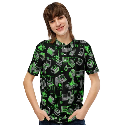 Acid Archive on a Men's Slim Fit Polo Shirt