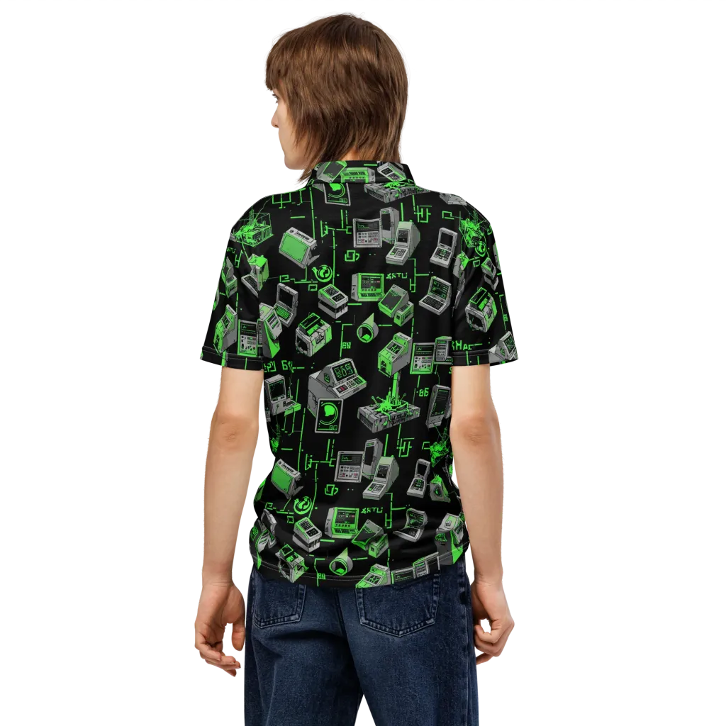 Acid Archive on Men's Slim Fit Polo Shirt — Back