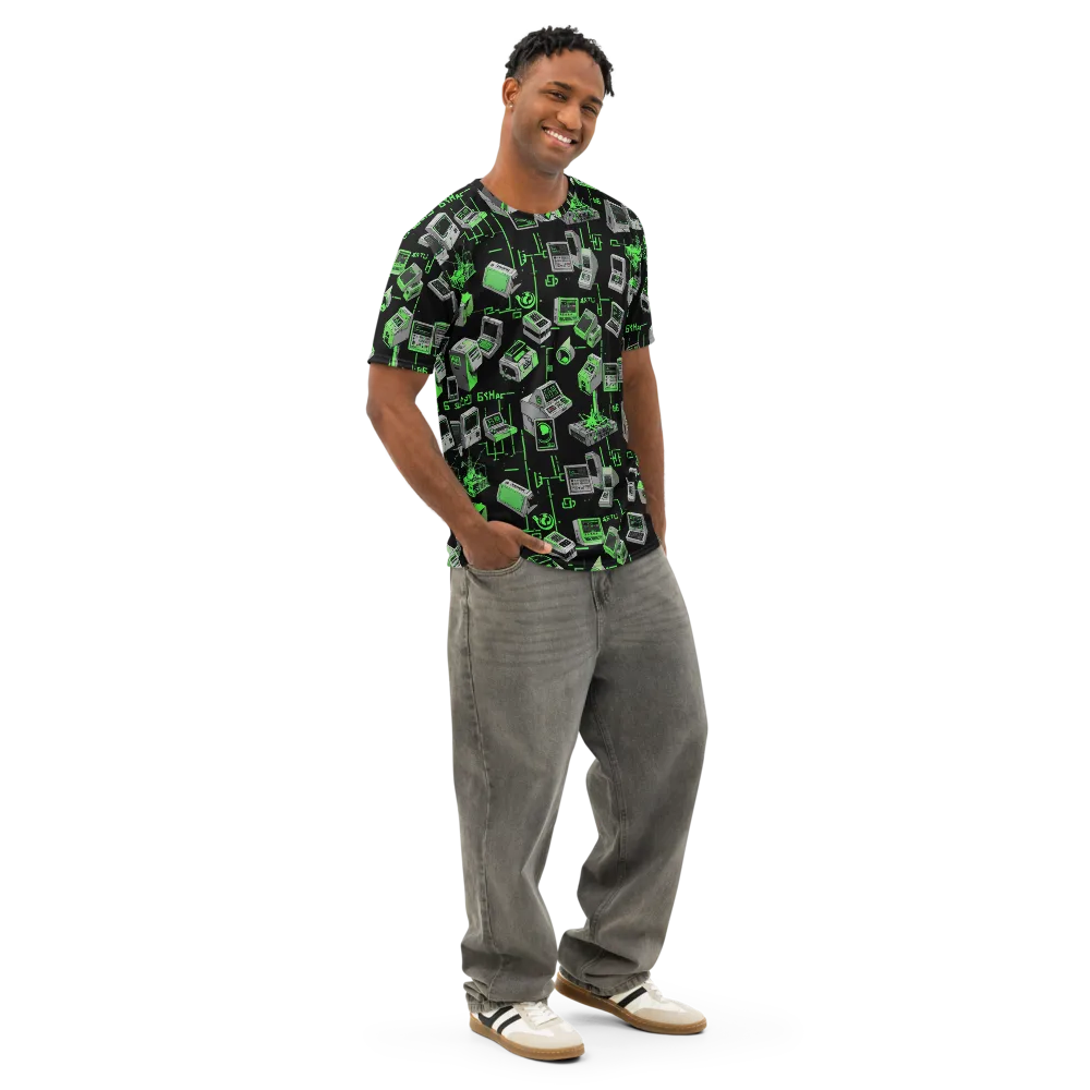 Acid Archive on Men's Cotton Crew Neck T-Shirt — Right Front