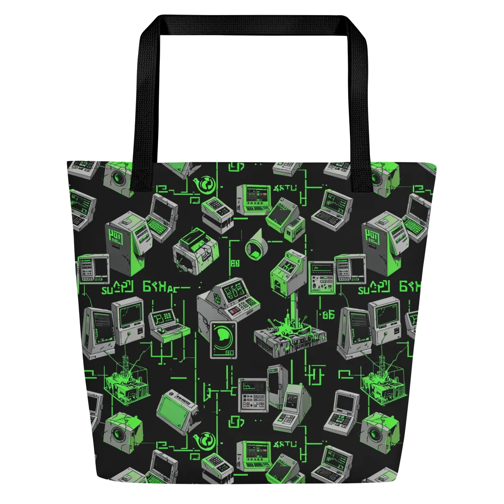 Acid Archive on Large Tote Bag W/ Pocket — Front
