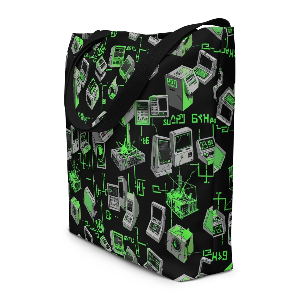 Acid Archive on Large Tote Bag W/ Pocket — Front