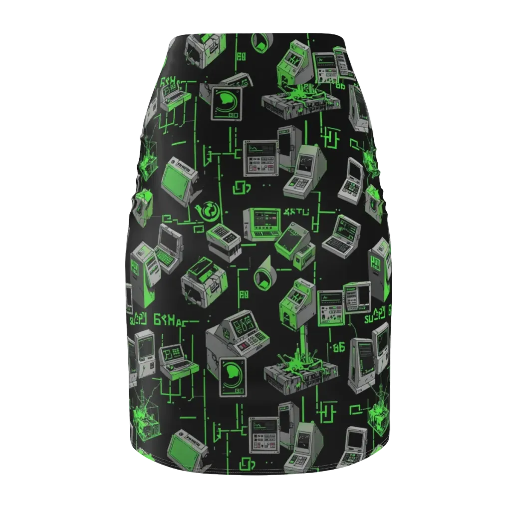 Acid Archive on Pencil Skirt — Back