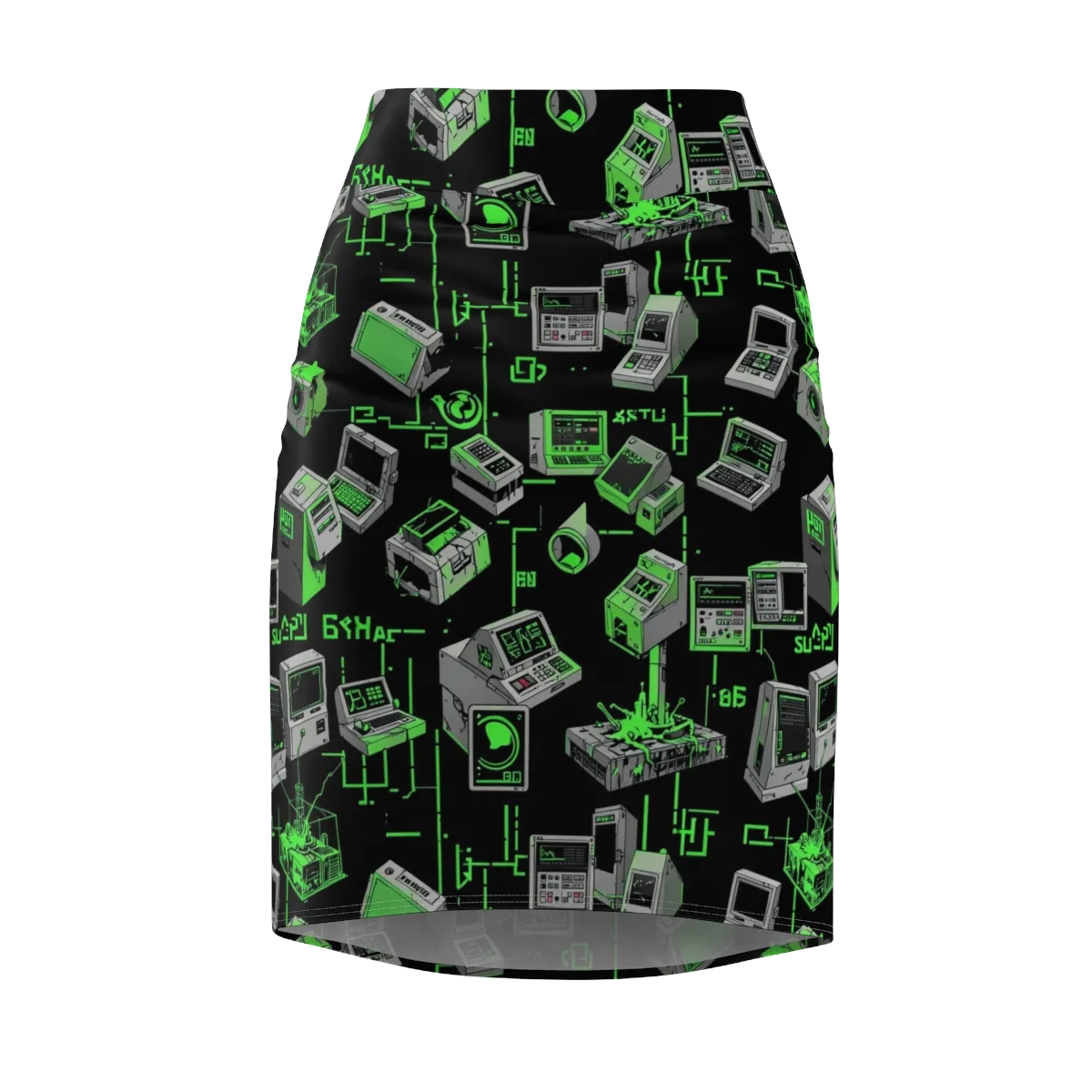 Acid Archive on Pencil Skirt — Front