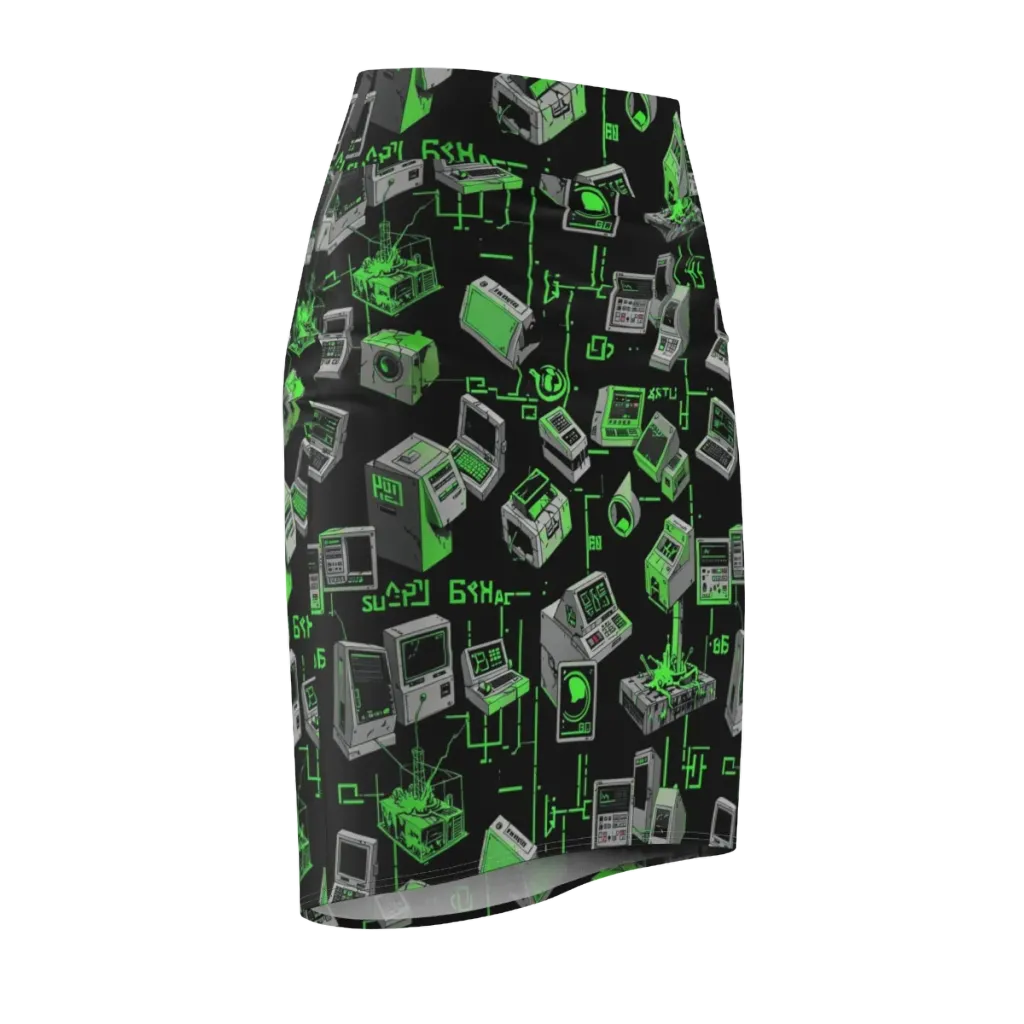 Acid Archive on Pencil Skirt — Front Side