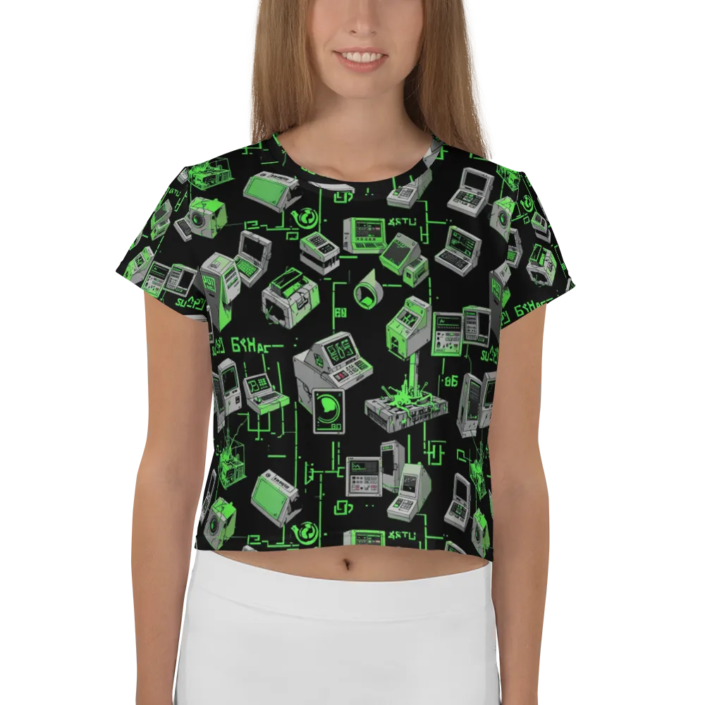 Acid Archive on Crop Tee — Front