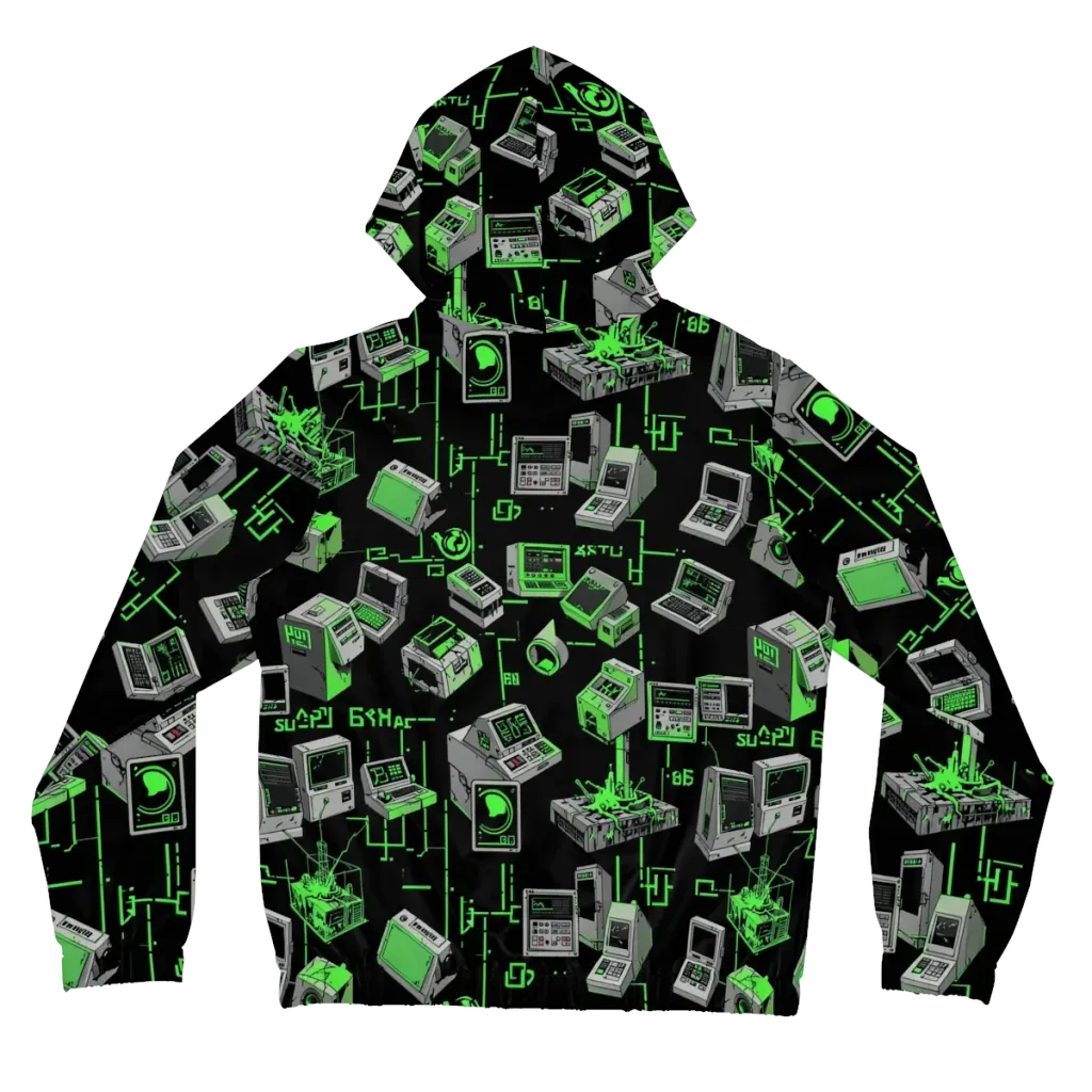 Acid Archive on Women's Full-Zip Hoodie — Back