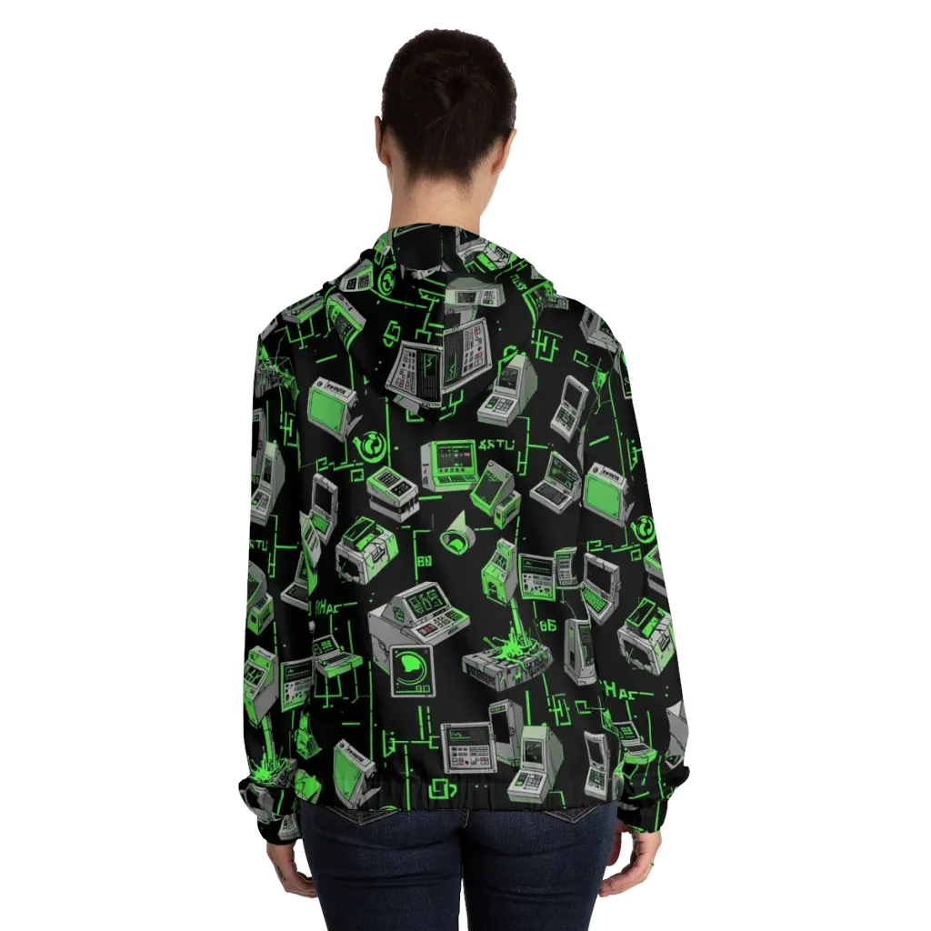 Acid Archive on Women's Full-Zip Hoodie — Back On Person