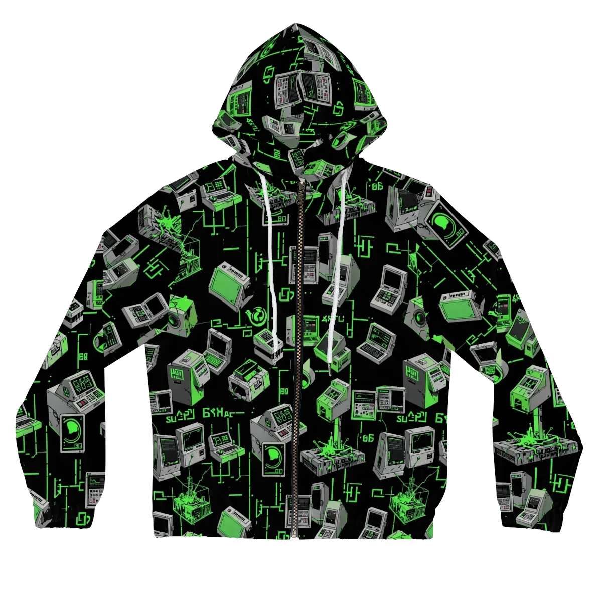 Acid Archive on Women's Full-Zip Hoodie — Front