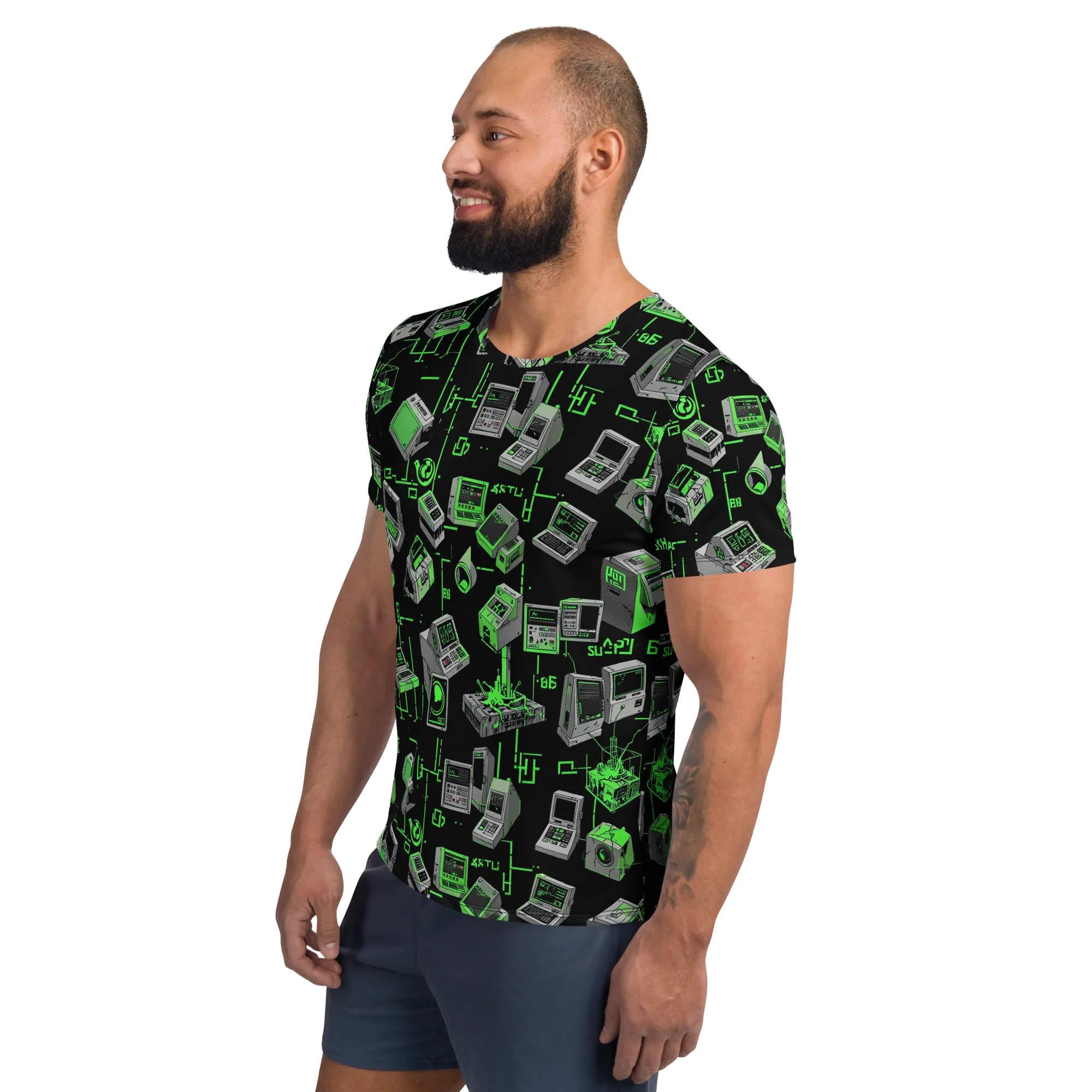 Acid Archive on Men's Athletic T-Shirt — Left