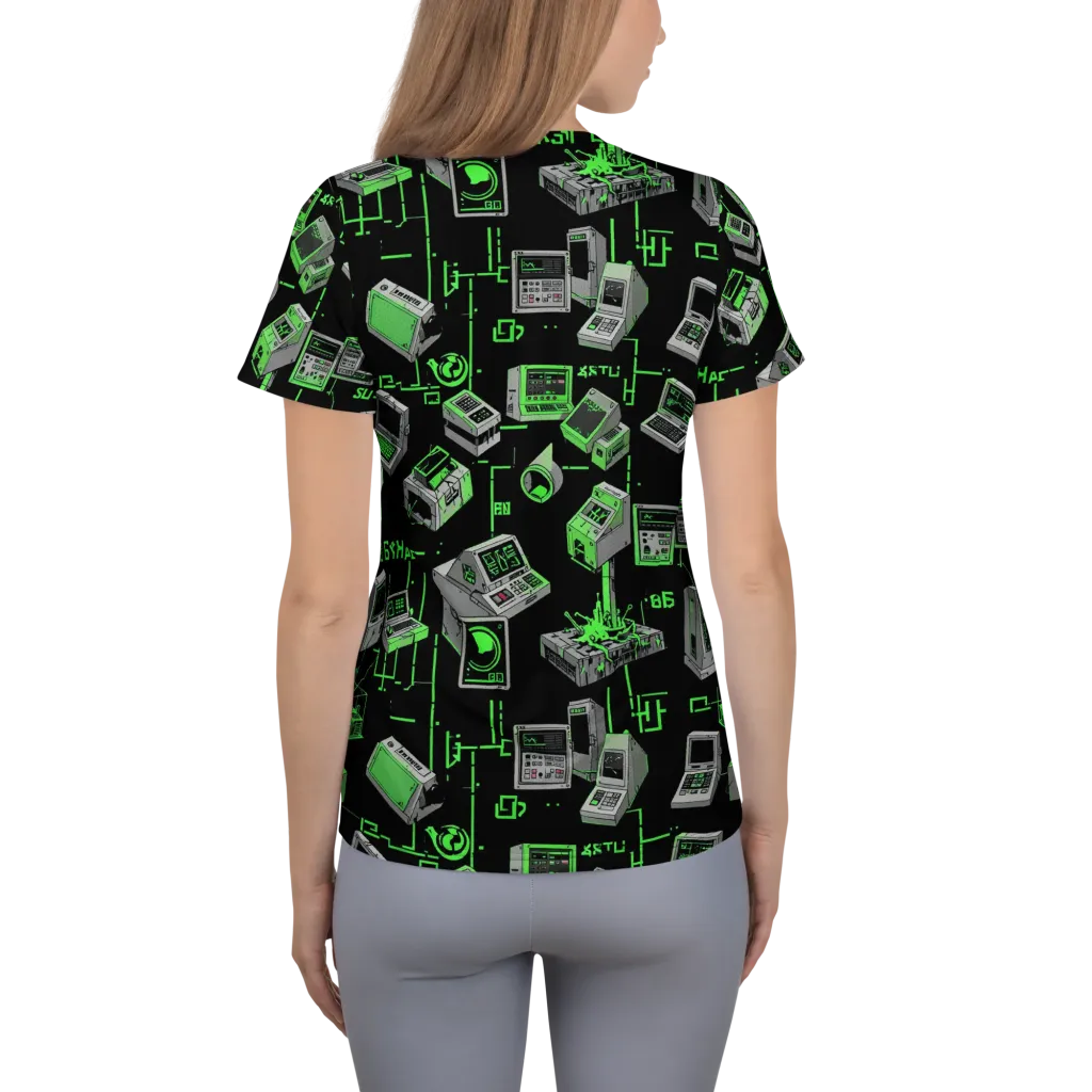 Acid Archive on Women's Athletic T-Shirt — Back