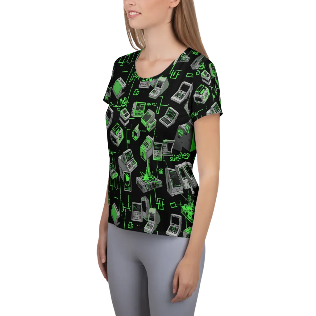Acid Archive on Women's Athletic T-Shirt — Left