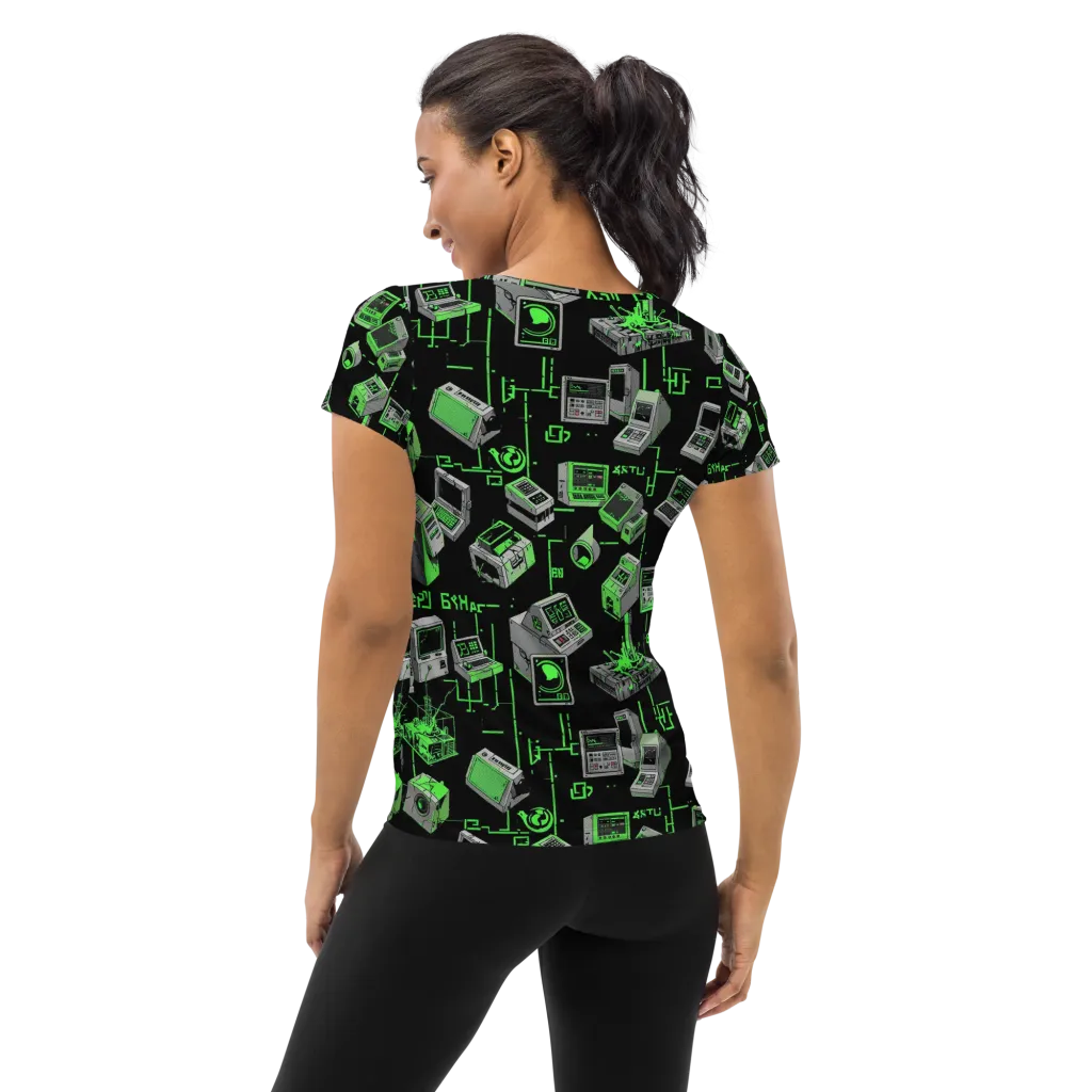 Acid Archive on Women's Athletic T-Shirt — Back