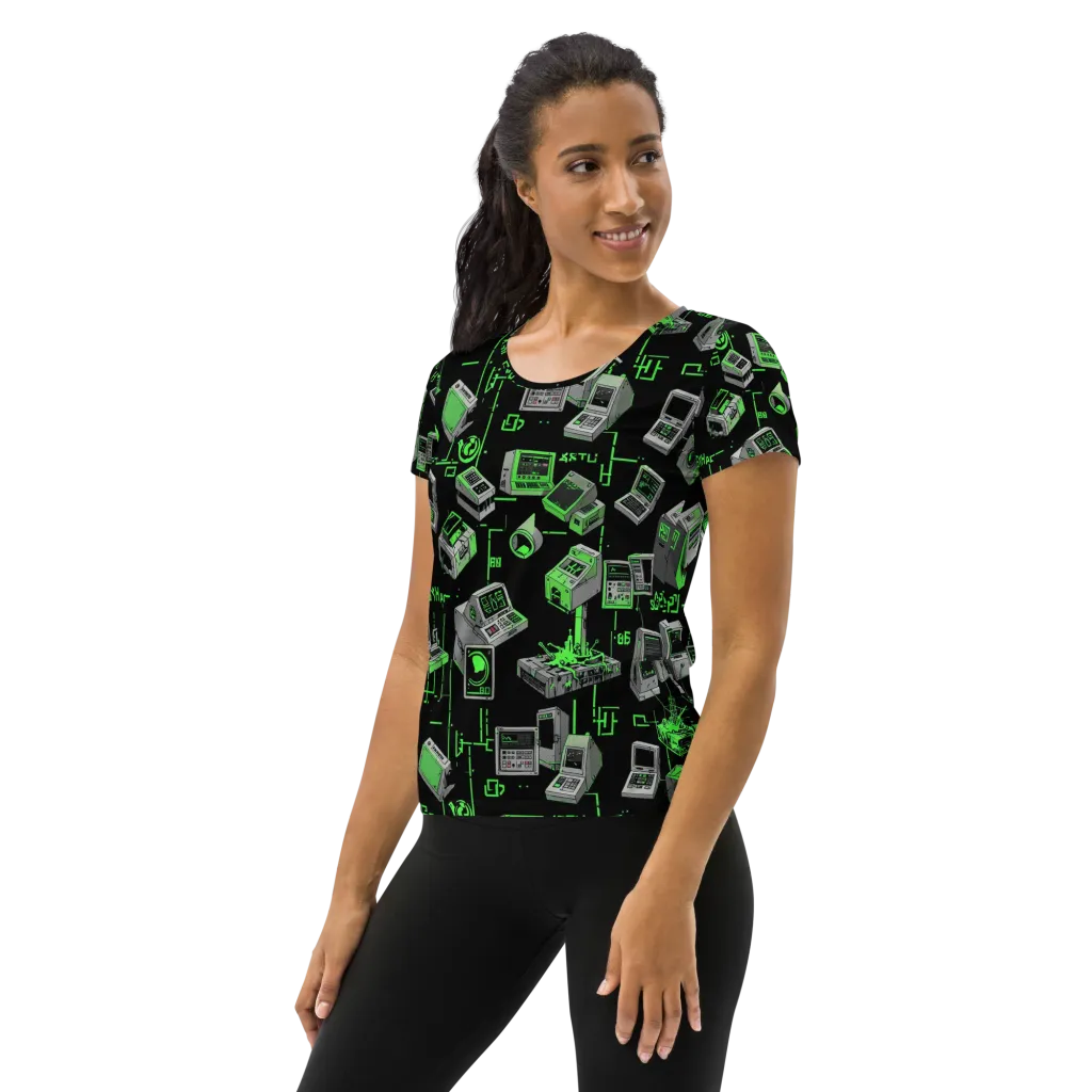 Acid Archive on Women's Athletic T-Shirt — Left