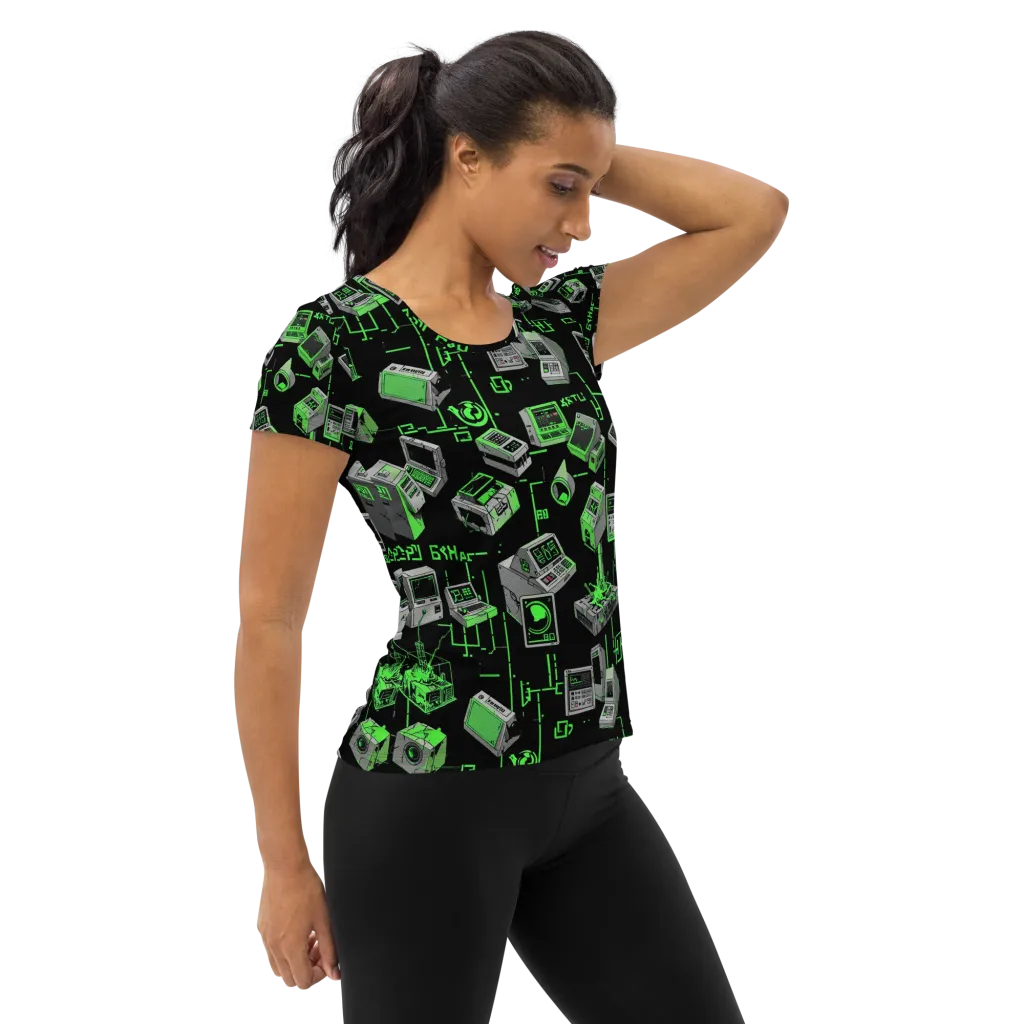 Acid Archive on Women's Athletic T-Shirt — Right