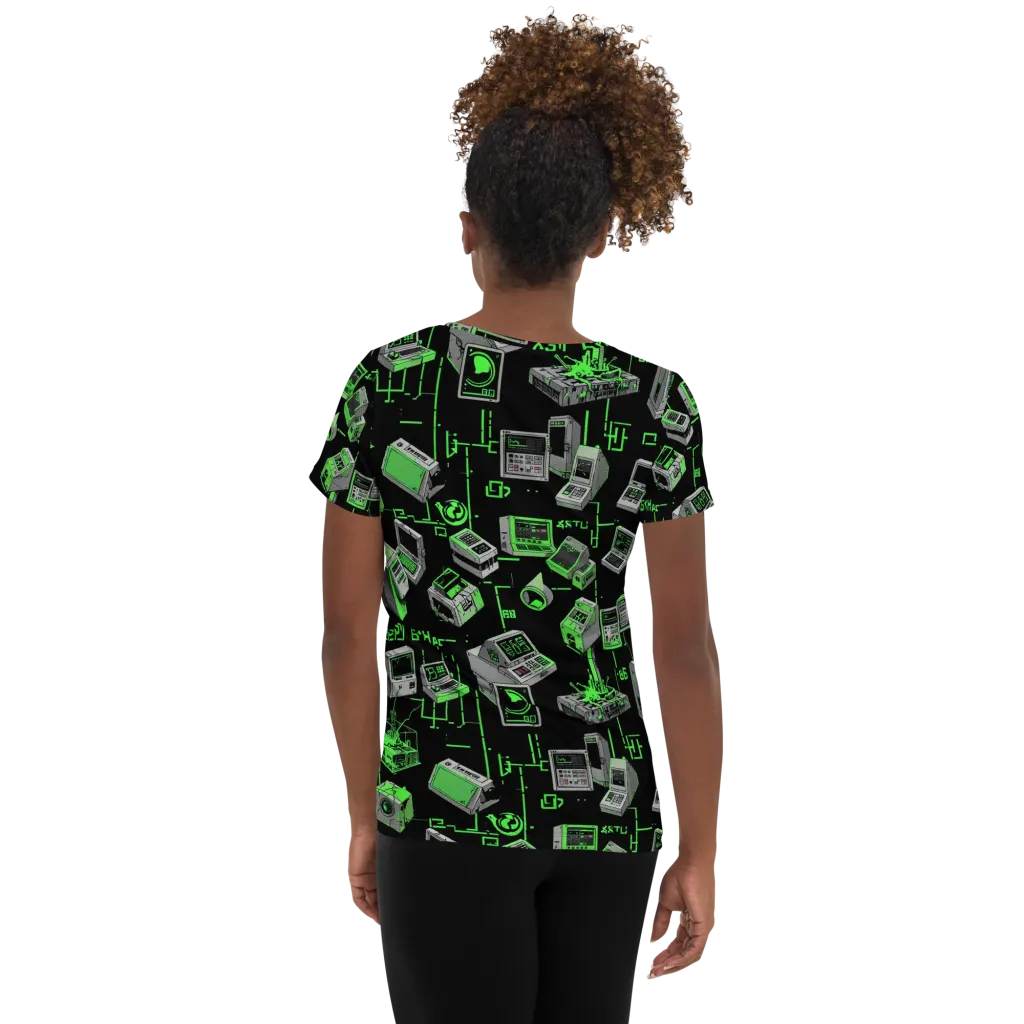 Acid Archive on Women's Athletic T-Shirt — Back