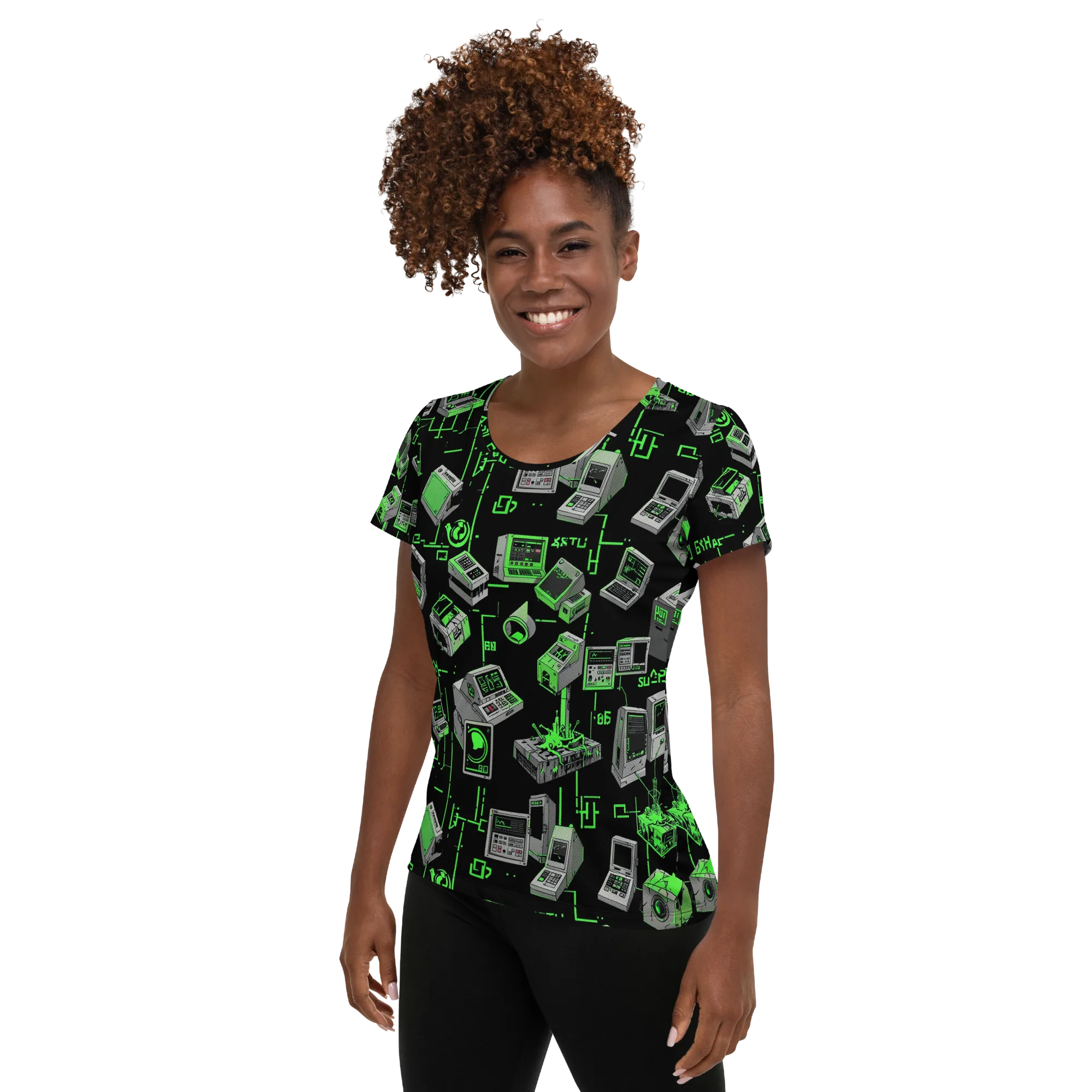 Acid Archive on Women's Athletic T-Shirt — Left