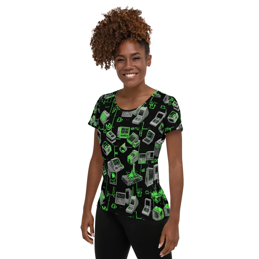 Acid Archive on Women's Athletic T-Shirt — Left