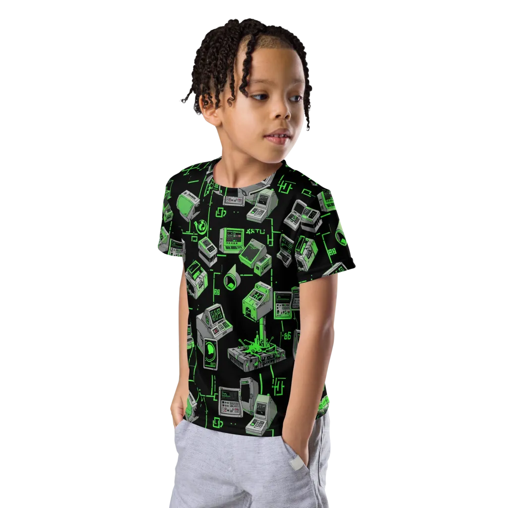 Acid Archive on Kids Crew Neck T-Shirt — Left Front