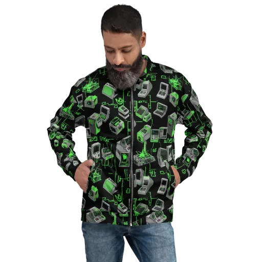 Acid Archive on a Bomber Jacket