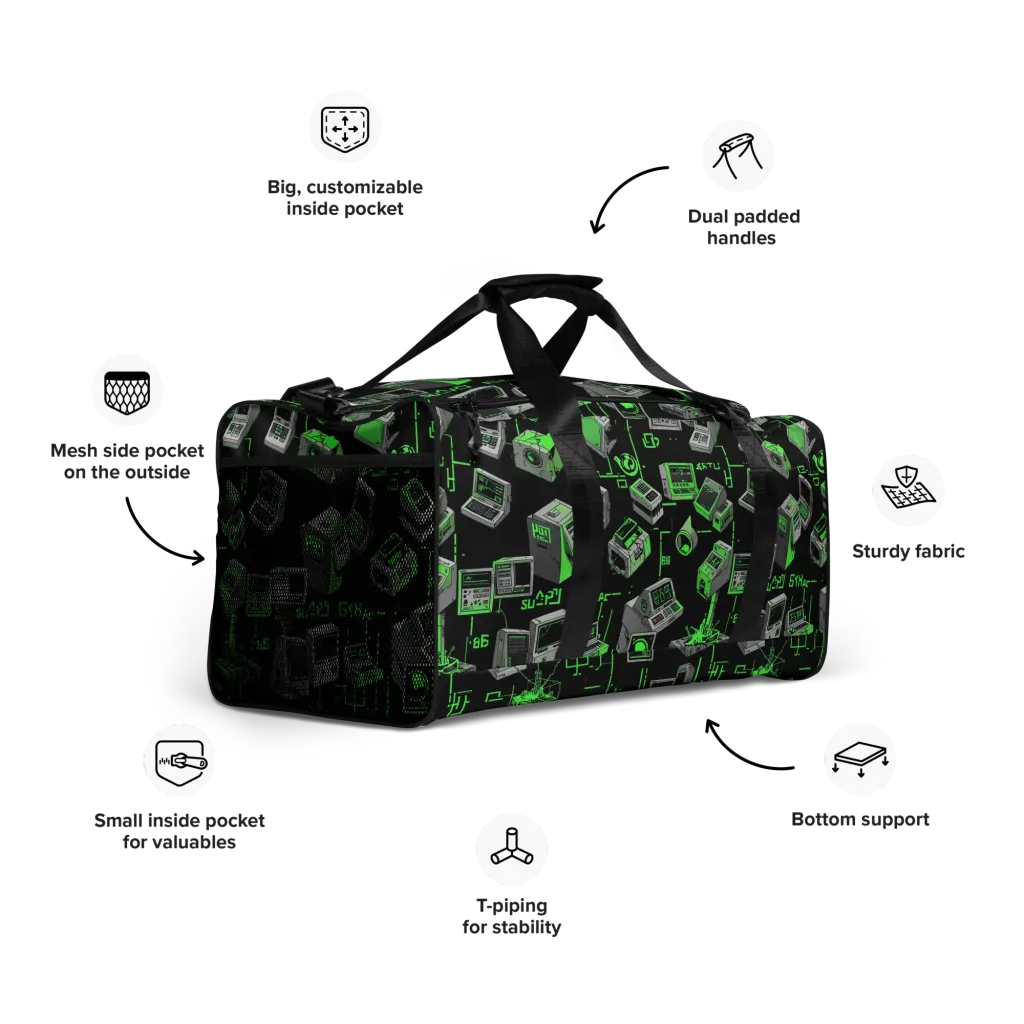 Acid Archive on Duffle Bag — Right Front