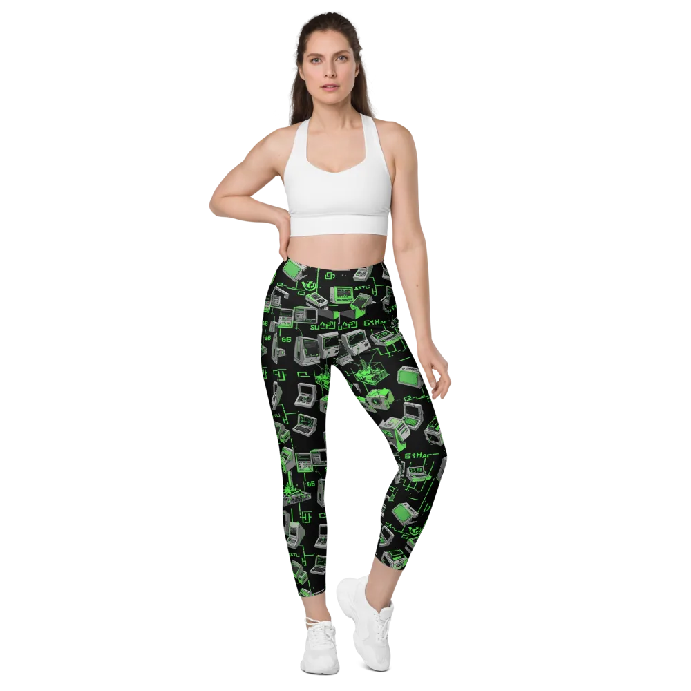 Acid Archive on Leggings with Pockets — Front