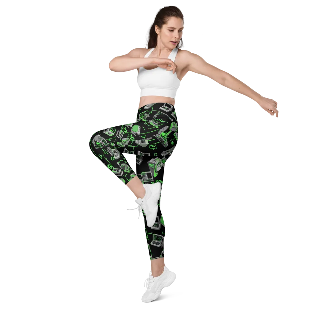 Acid Archive on Leggings with Pockets — Left Front