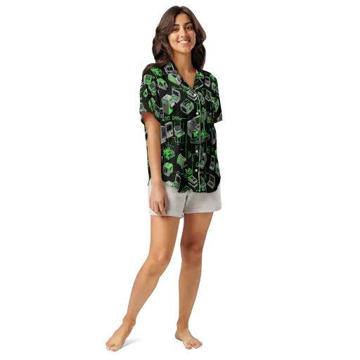Acid Archive on a Women's Short Sleeve Pajama Top
