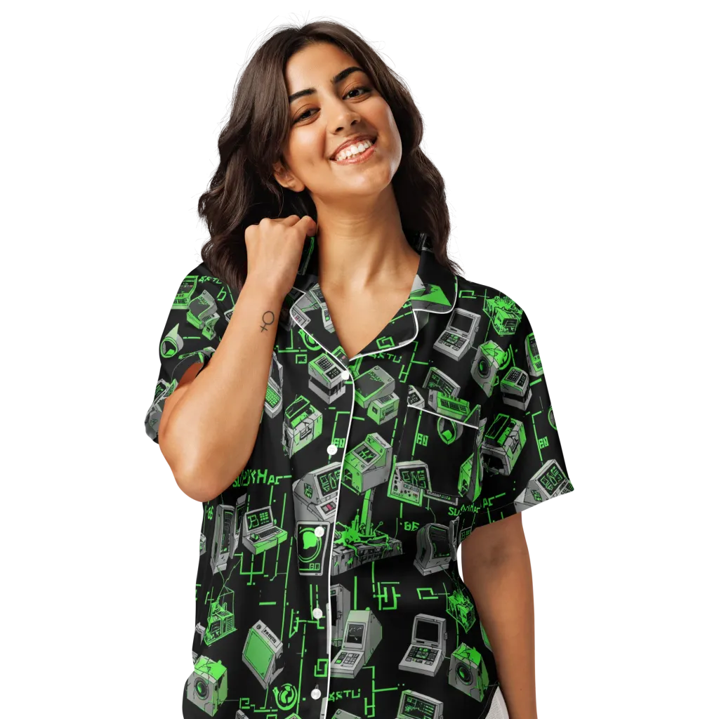 Acid Archive on Women's Short Sleeve Pajama Top — Front