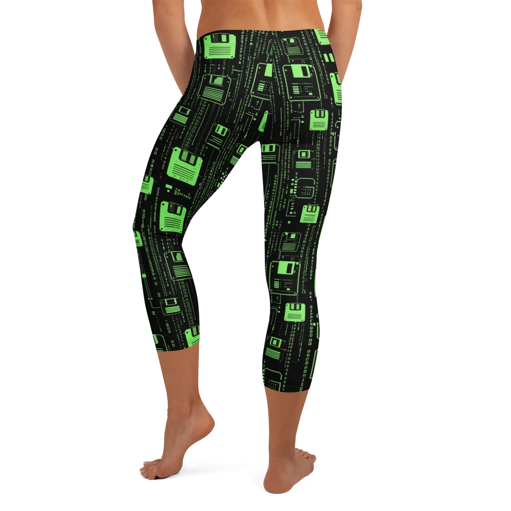 Neon Archive on Capri Leggings — Back