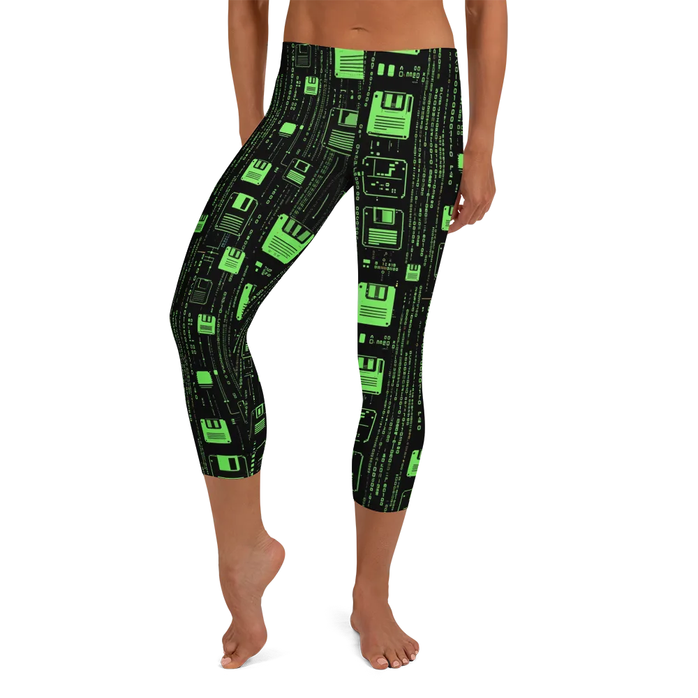 Neon Archive on Capri Leggings — Front