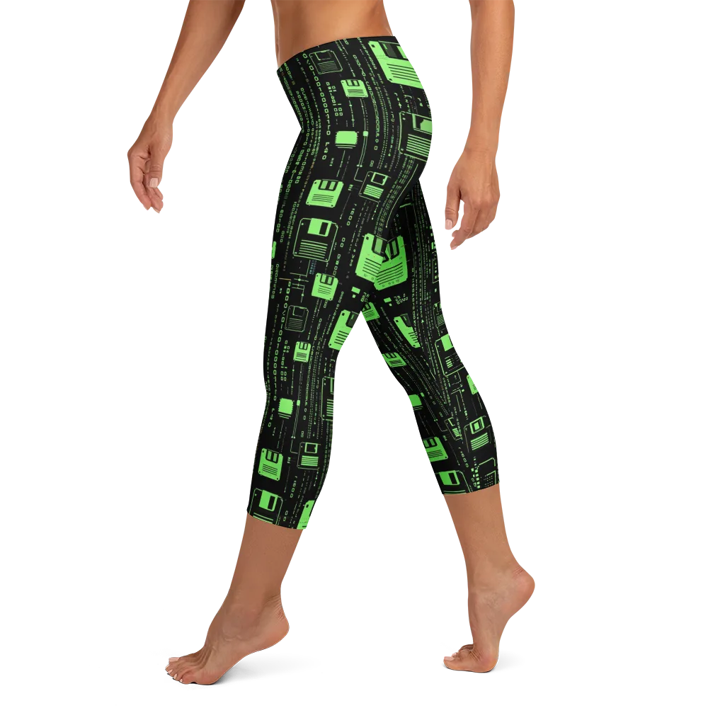 Neon Archive on Capri Leggings — Left
