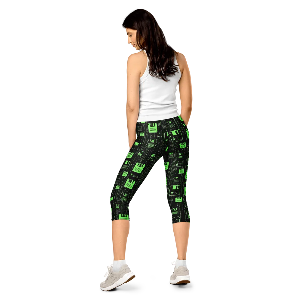 Neon Archive on Capri Leggings — Back