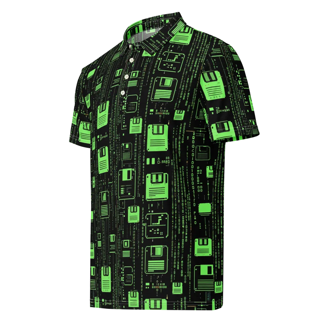 Neon Archive on Men's Slim Fit Polo Shirt — Left Front