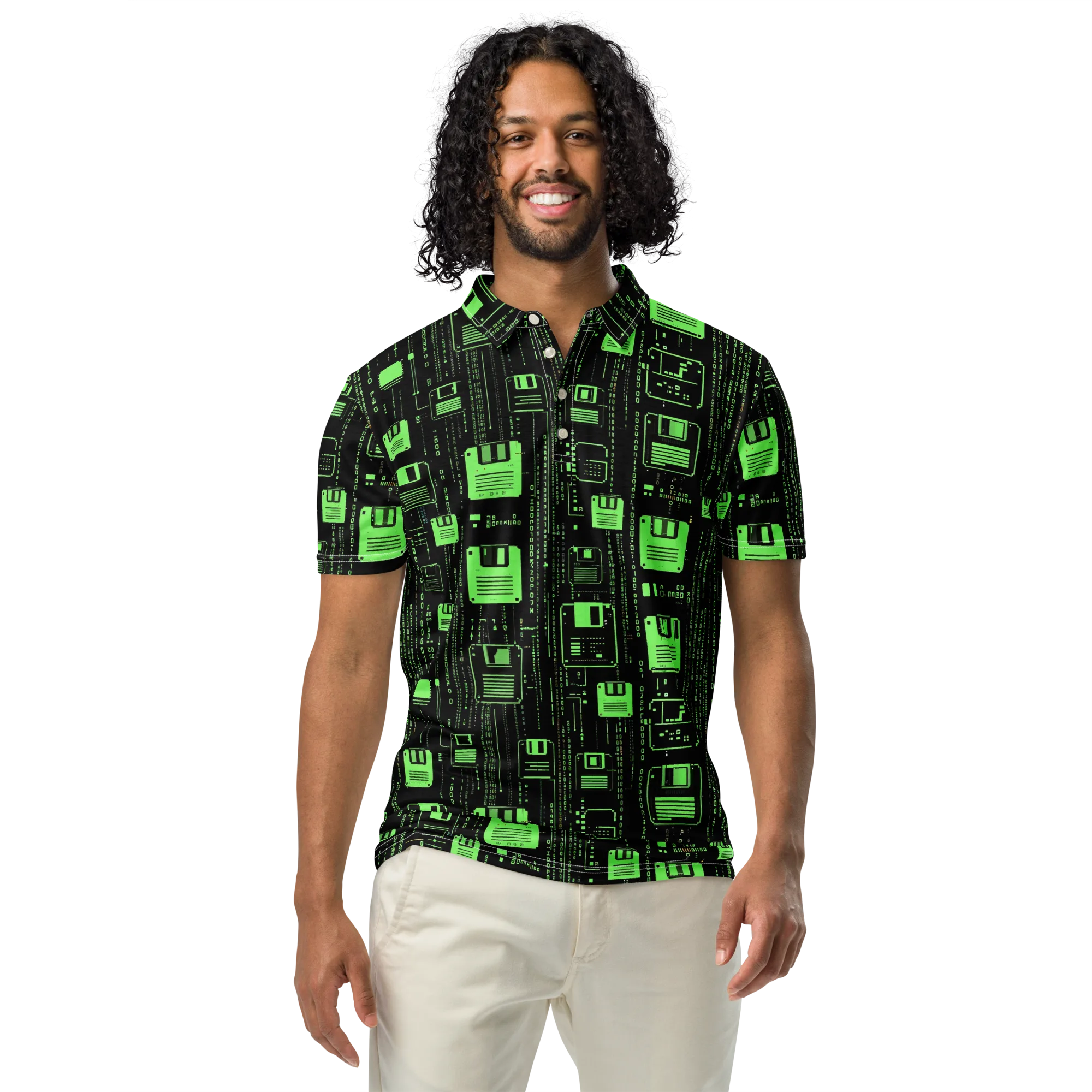Neon Archive on Men's Slim Fit Polo Shirt — Front