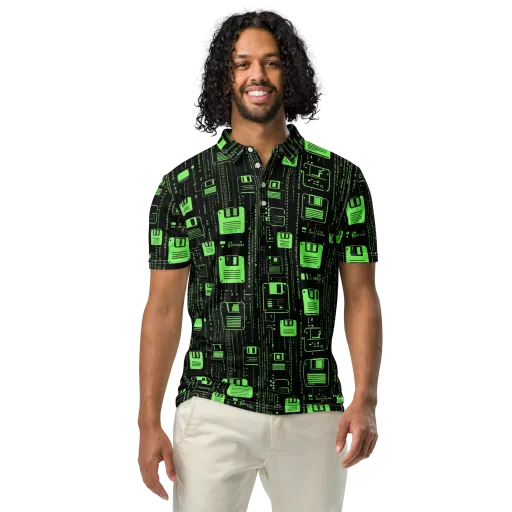 Neon Archive on a Men's Slim Fit Polo Shirt