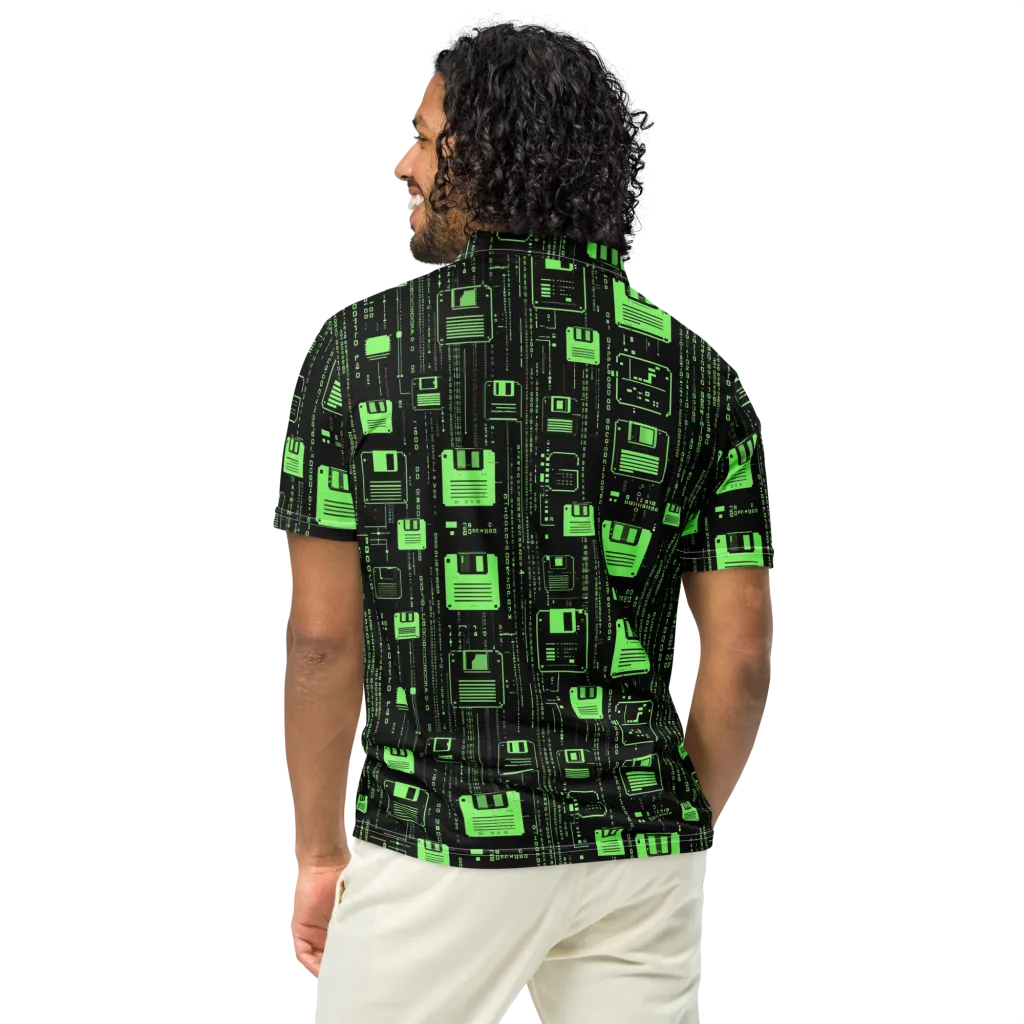 Neon Archive on Men's Slim Fit Polo Shirt — Back